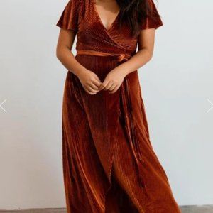 Batic Born Andi Ribbed Velvet Dress Large